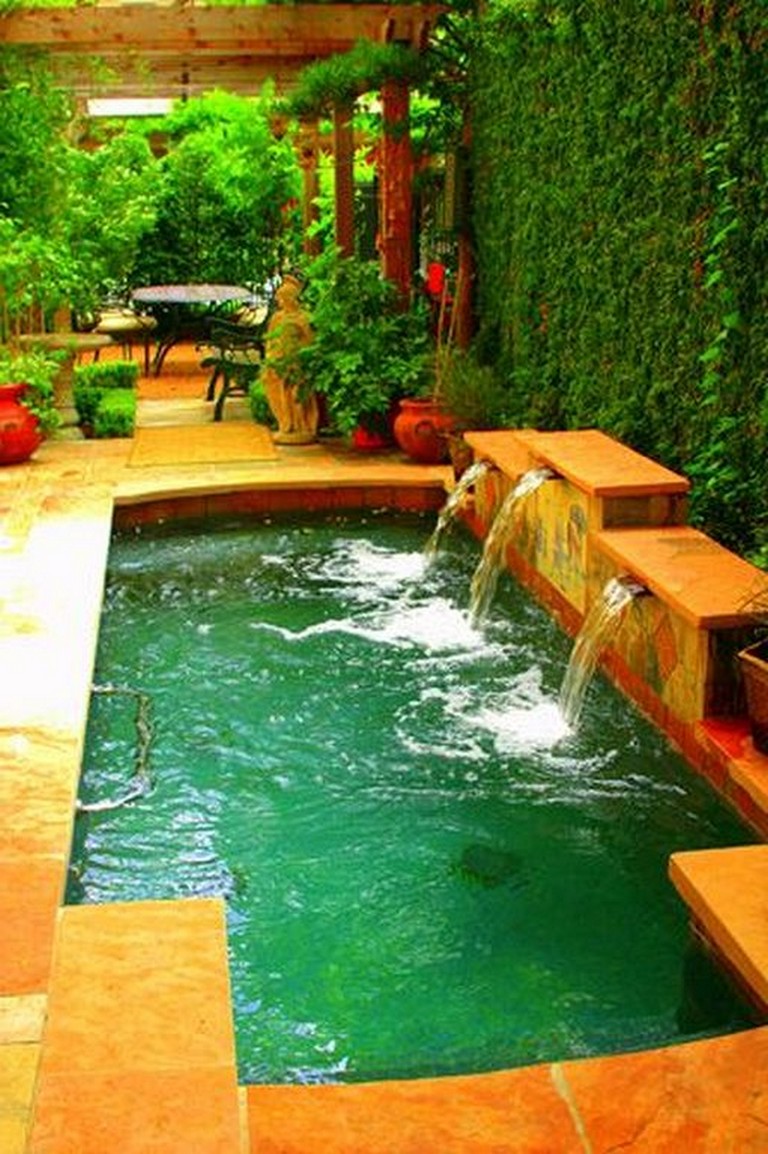 32+ Awesome Small Swimming Pool Designs With Waterfall